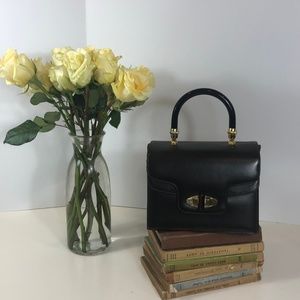 Susan Gail vintage leather Bakelite handle clasp